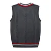 Mens Knitted Vests Fashion V Neck Slim Vest Men Brand Sleeveless Sweaters Autumn Winter Casual Tops272l