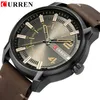 Curren Top marka luksusowy zegarek moda unikalna kwarcowa zegarek zegarek skórzany pasek biznesowy zegarek Montre homme reloJ hombre