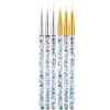 7/9/11/15 mm Nail Art Liner Brush Painting Bloemtekening Franse lijnen Grid Stripe Acryl UV -gel Pen Diy Manicure Tools XBJK1912