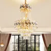 Luxueux lustre en cristal moderne lumière LED lustres américains luminaire maison villa hôtel hall restaurant lampes suspendues