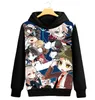 Anime danganronpa monokuma kirigiri kyouko cosplay vit tröja hösten unisex huva pullover spirited away tops1533427