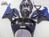 Anpassa ABS Fairings Kit för Kawasaki Ninja ZX7R 96 97 98 99 00 01 02 03 ZX-7R 1996-2003 Blue Flames Motorcykel Fairing Bodywork