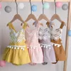 Summer Baby Rompers Cotton and Linen Solid Color Sling Triangle Climbing Clothes Baby Dress Jumpsuits Clothing 0-2T M1565