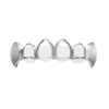 Hip Hop Hollow Dentes Grillz Set para Mens Top Bottom Faux Dental Denty Grills Mulheres Hiphop Rapper Corpo Jóias Presente