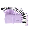 24 stks make-up borstels set cosmetica wenkbrauw schaduw fundering poeder lipvezel cosmetische borstel met tas make-up tools kits GGA1898