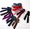 Femmes velours arc Streamer chouchous cheveux corde cravate élastique bandes de cheveux élastique pour queue de cheval filles cheveux accessoires