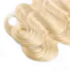 # 613 blonde haar weave bundels braziliaanse lichaam wave haar voor zwarte vrouwen 3 of 4 bundels 10-28 inch Remy menselijke hair extensions