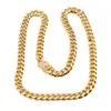 8mm 10mm 12mm 14mm 16mm Miami Cuban Link Chains Stainless Steel Necklaces CZ Box Lock Gold Chain for Men Hip Hop jewelry233d