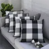 Plaids Pillow Case Decoration Beige White Linen Christmas Throw Pillow Case Decorative Cushion Cover Pillowcase Cushion Case