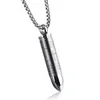 New fashion luxury unscrewed paper holder religious cross cool bullet design stainless steel men pendant necklace