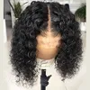 Cheap Curly curto peruca dianteira do laço brasileiro Virgem Cabelo Remy Curly Bob sem corte cortar Lace Wig Pré arrancado por Mulheres Preto 130%