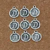 100pcs/lot Antique Silver Double sided "D "Alphabet Initial Charms For Jewelry Making Necklace DIY Accessories 14.8x28.2MM A-403