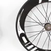 Newest 700C 38506088mm Track Fixed Gear Bike 3K UD 12K full carbon fibre tubular clincher tubeless rims carbon bicycle wheelset7806261