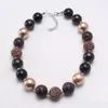 Luipaard kralen Kid Chunky ketting Roodgoud kleur meisje bubblegum dikke kralen ketting sieraden voor kinderen