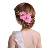 Grampo de cabelo feminino com flor para festa de noiva no Havaí Decoração com grampo de cabelo 2JY6