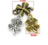 200PCS Alloy Vintage Antik Silver Golden Plated Leaves Clover Charms Handgjorda DIY Pendants för smycken gör 15x10mm