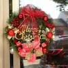 Christmas Wreath For Holiday Decorations 50CM Pine needles Garland Hangings Gold decoration Ring Gift