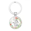 2019 Catholic Rose Scripture Keychains para homens homens cristãos Charm de vidro Chains -chave da moda Religião Acessórios de joias 5657636