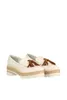 Zapatos clásicos de mujer color beige de piel auténtica con perlas 120130008267