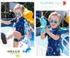 fashion Boys cartoon swimsuits anime printed one-piece swimming children spider short sleeve swimwear kid SPA beach bathing suit Y1352