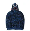 Mens Shark Imprimir Hoody Hoodies Teenager Animal camuflaje Cardigan Hoodies chaqueta azul verde rosa Skateboard Hoodie 5 color