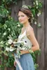 2019 New Arrival BHLDN Light Blue Two Pieces Bridesmaid Dresses Soft Tulle Floor Length Country Style Cheap Beach Bridesmaid Gowns