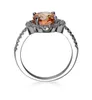 6pcs/Lot Fashion Jewelry Ring Morganite Cubic Zirconia Gemstone Women Plated White Gold Wedding Holiday Gift Ring