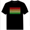 Sound Activated Led Cotton T Shirt Light Up and Down Flashing Equalizer El T Shirt Men for Rock Disco Party Top Tee Clothing237S