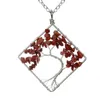 Offre spéciale nouveauté arbre de vie amoureux collier bijoux hommes femmes pendentifs en cristal naturel avec chaînes