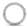 Transgems Solid 14 К 585 Желтое И Белое Золото Муассанит Diamond Eternity Обручальное Кольцо Обручальное Юбилейное Кольцо Для Женщин Y19061203