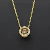 New Arrive Fashion Lady Titanium steel 18K Plated Gold Necklace With Bouncing Diamond Swan Pendant 3 Color