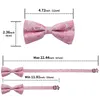 Snabb leverans silke slips set rosa solid färg jacquard vävt silke slips standard grossist mode bröllopsklänning hög kvalitet LH-0702