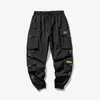 2020 Novos Jogadores de Hip Hop Calças de Carga Homens Harem Calças Multi-Pocket Fitas Homem Sweetpants Streetwear Mens Casuais XS-4XL