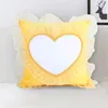 Günstige Sublimation Blank Pillowcase Thermotransfer-Spitze-Rand-Kissen-Abdeckung Heart-Shaped DIY kurzer Plüsch-Kissen-Kissen-Kasten 39 * 39cm A09