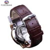 Forsining Mens Fashion Mechanical Watch Rose Gold Case Subal Dial Sport Watchs Gentine cuir High Quality Gentleman Clock Reloj8940942