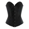 Kvinnor Black Shimmery Back Padded Giltter Overbust Lace-up BodySheper Corset Fashion Lady's Waist Cincher Halloween Dancing Corset Top S-XXL