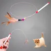 ワイヤー面白い猫のおもちゃフェザーベルと面白い猫スティックペットペット用品面白い猫ペットティーザーフェザースレッドTOY9115674
