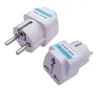 100 sztuk / partia Uniwersalny 2 PIN AC Power Electrical Plug Adapter Converter Travel Power Charger UK / US / AU do gniazda adaptera wtyczki UE