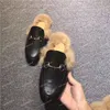 Läder Loafers Muller Fur Tofflor Mode Män Kvinnor Princetown Tofflor Dam Casual Mules Flats Skor Med Spänne