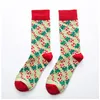 5 farben Heiße Hohe Qualität Weihnachtsbaum Bär Schneeflocke Design Mittlere socken Socken Baumwolle Unisex Liebhaber Socken