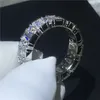 Choucong Anel de Dedo Promessa Exclusivo 925 Prata Esterlina Diamante Banda de Noivado Anéis Para Mulheres Homens Jóias de Casamento