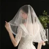 Elegante velo da sposa con due strati Vintage Ribon Edge Hijab Catholic Women Face Wedding Veils Bridal V645