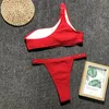 Frauen Eine Schulter Bikinis mit Aushöhlen Damen 2pcs Badeanzüge Damen Badeanzug Sommer Badebekleidung für