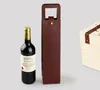 Luxe Portable en cuir PU unique bouteille de vin rouge sac fourre-tout étui d'emballage cadeau boîtes de rangement avec poignée 15 pièces