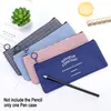 New Canvas Zipper Pencil Case Simple Striped Grid Pen Bag School Pencil Makeup Pouch Cosmetics Storage Bags Office Stationery