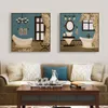 2 Piece Canvas Soft Impressionism Art Simple Life Art Retro Badrum Dekor Väggbild Hem Modern Canvas Oil Prints4498503