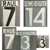 1998-2000 ريترو # 7 راؤول # 14 جوتي # 3 R.CARLOS Nameset الطباعة الحديد على نقل شارة