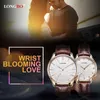 Longbo Quartz Watch Miłośnicy zegarki kobiety mężczyźni Para sukienki zegarki skórzane zegarki mody Casual Watches Gold 1 PCS 5012246O