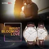 Longbo Quartz Watch Lovers Saatler Kadın Erkekler Çift Elbise Saatler Deri Kol saatleri Moda Sıradan Saatler Altın 1 PCS 50124711973