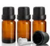 960pcs / lot Atacado Âmbar Bottle 10ml de vidro E Garrafa líquido marrom vidro Dropper Bottles garrafa vazia de 10 mL com Euro Dropper